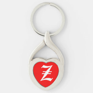 Porte-clés porte - clé du coeur rouge "Z"