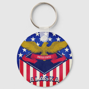 Porte-clés Porte - clé du drapeau Alaska USA