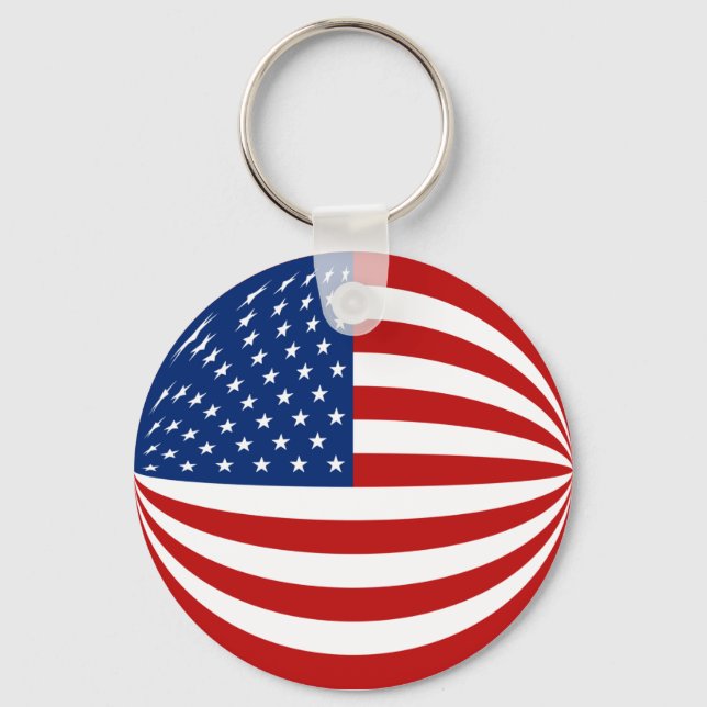 Porte-clés PORTE - CLÉ du drapeau américain Fisheye (Recto)