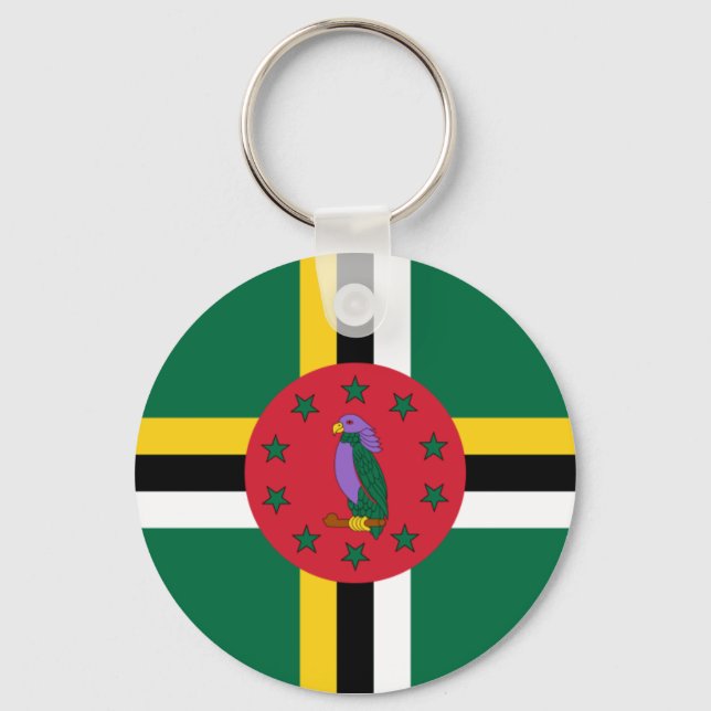 Porte-clés Porte - clé du drapeau de la Dominique (Recto)
