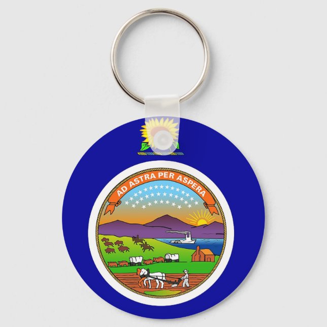 Porte-clés Porte - clé du drapeau de l'État du Kansas (Recto)