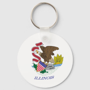 Porte-clés Porte - clé du drapeau de l'Illinois
