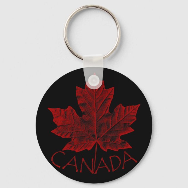 Porte-clés Porte - clé du drapeau du Canada et feuille d'érab (Recto)