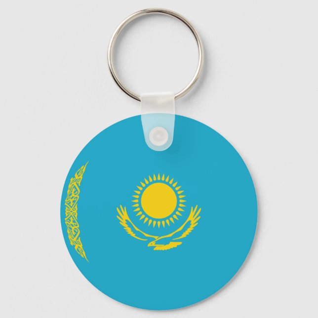 Porte-clés Porte - clé du Drapeau Fisheye du Kazakhstan (Recto)