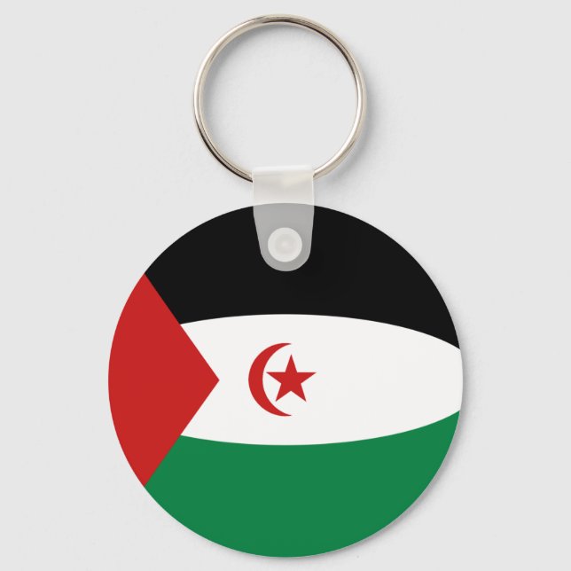 Porte-clés Porte - clé du drapeau Fisheye du Sahara occidenta (Recto)
