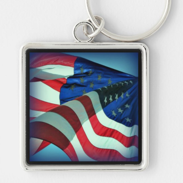 Porte-clés Porte - clé du drapeau patriotique américain (Devant)