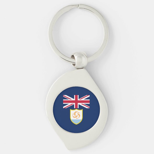 Porte-clés Porte - clé du drapeau patriotique Anguilla (Devant)