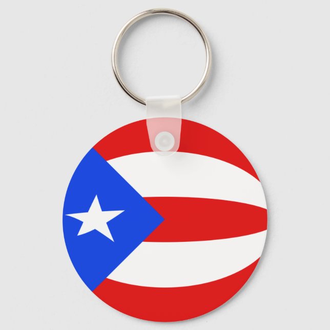 Porte-clés Porte - clé du drapeau Porto Rico Fisheye (Recto)