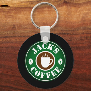 Porte-clés Porte - clé du logo de la fève et de la tasse de c