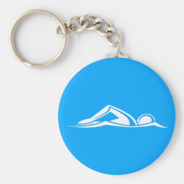 Porte-clés Porte - clé du logo de natation bleu