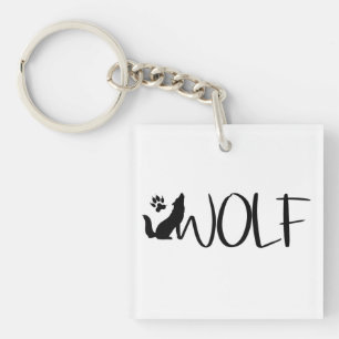 Porte-clés Porte - clé du logo graphique Wolf Text
