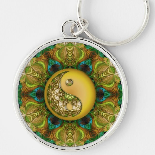 Porte-clés Porte - clé du Motif de Peacock Yin Yang Mandala (Devant)