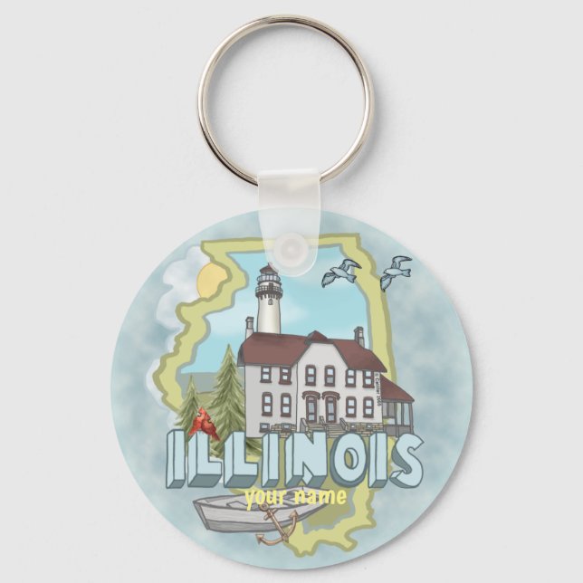 Porte-clés Porte - clé du phare de l'Illinois (Recto)