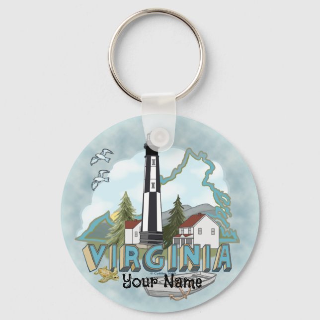 Porte-clés Porte - clé du phare de Virginie (Recto)