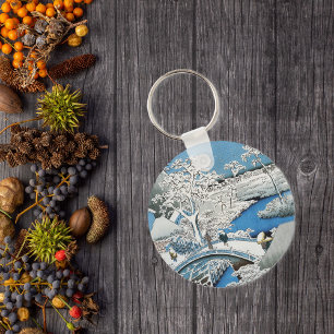 Porte-clés Porte - clé du Pont asiatique et paysage de neige