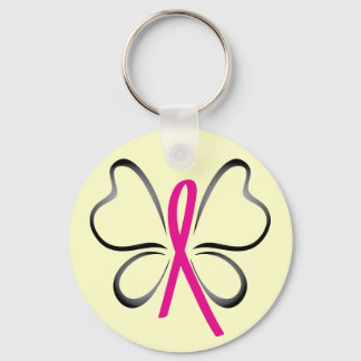 Porte-clés Porte - clé du ruban du papillon du cancer du sein