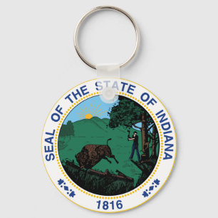 Porte-clés Porte - clé du sceau d'état de l'Indiana