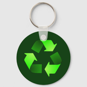 Porte-clés Porte - clé du symbole de recyclage vert