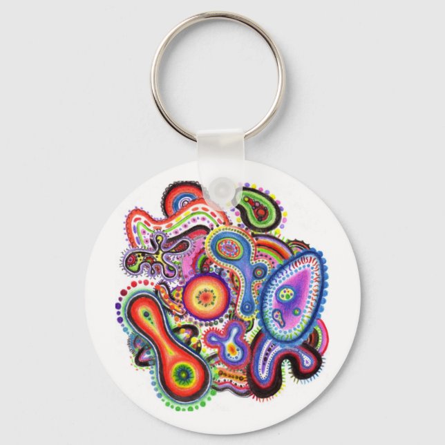 Porte-clés porte - clé écologique "Amoeba Art" (Recto)