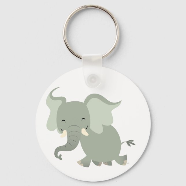 Porte-clés Porte - clé Eléphant joyeux caricature (Recto)