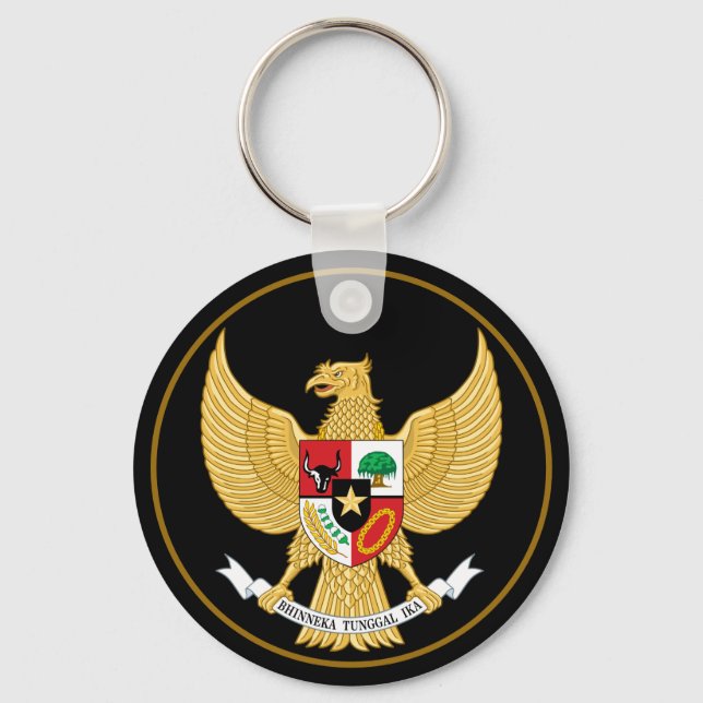 Porte-clés porte - clé emblème de l'indonésie (Recto)