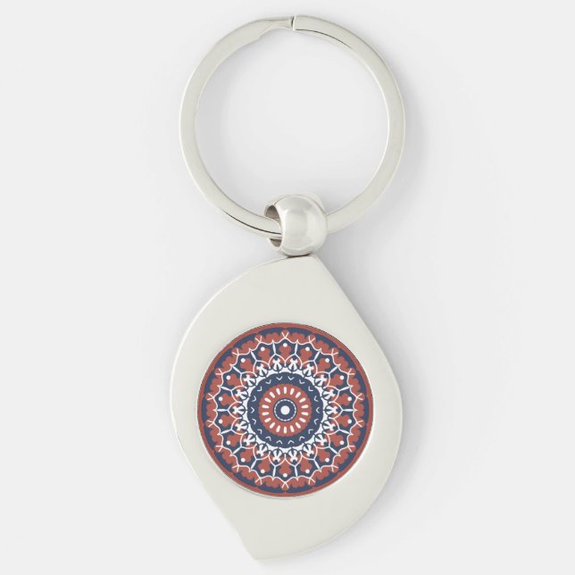 Porte-clés Porte - clé en métal Mandala Design (Devant)
