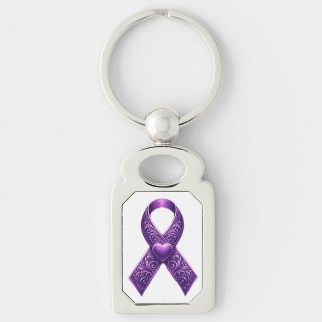 Porte-clés Porte - clé en métal violet Ribon (Devant)