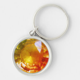 Porte-clés Porte - clé en pierre jaune orange