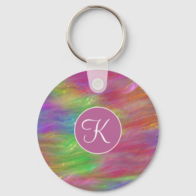 Porte-clés Porte - clé en verre arc-en-ciel fondu (Recto)