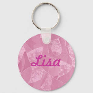 Porte-clés Porte - clé en verre rose personnalisé