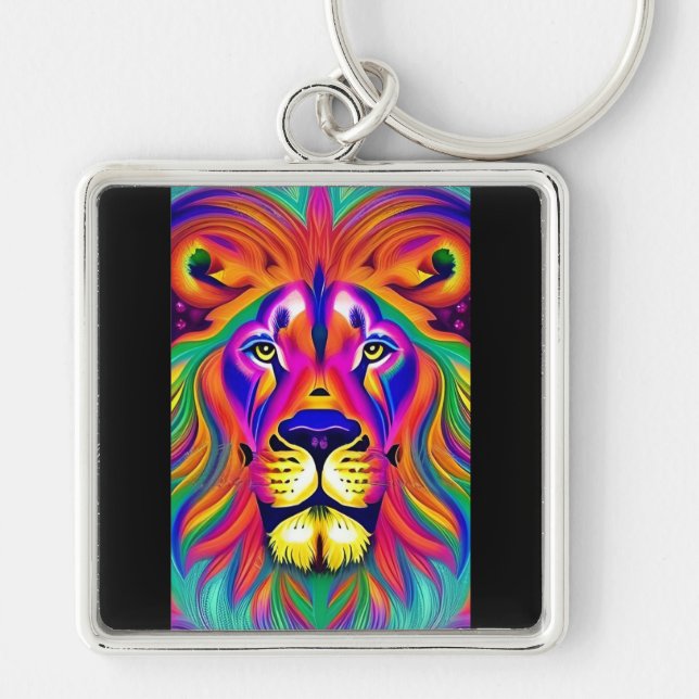 Porte-clés porte - clé face lion (Devant)