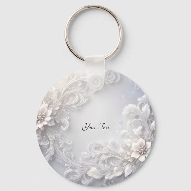 Porte-clés Porte - clé floral blanc (Recto)