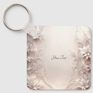 Porte-clés Porte - clé floral blanc ivoire