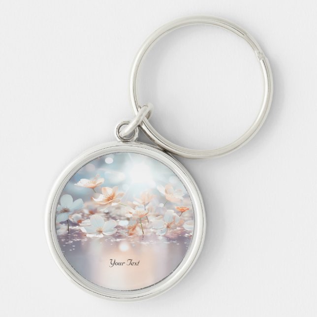 Porte-clés Porte - clé floral de Pêche blanche (Devant)