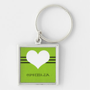 Porte-clés Porte - clé Green Modern Heart Premium