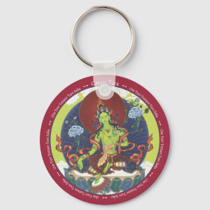 Porte-clés PORTE - CLÉ Green Tara - avec mantra