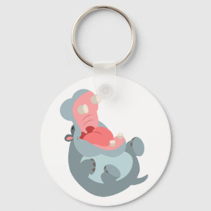 Porte-clés Porte - clé hippo de caricature de rire mignon