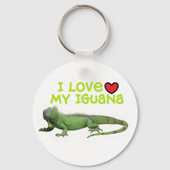 Porte-clés Porte - clé Iguana "J'aime mon Iguana" (Recto)