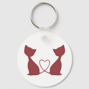Porte-clés Porte - clé jumeau rouge de queue de coeur de