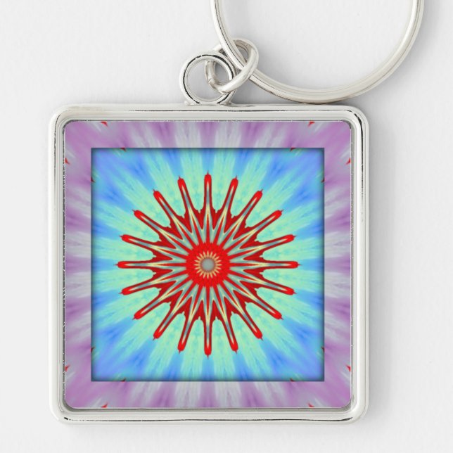 Porte-clés Porte - clé kaléidoscope Abstrait violet/bleu/roug (Devant)