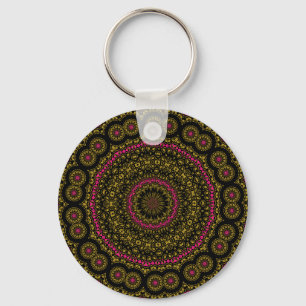 Porte-clés Porte - clé kaléidoscope rose et noir