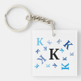 Porte-clés Porte - clé - Lettres mélangées en bleu