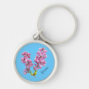Porte-clés Porte - clé - Lilac Blossoms avec nom sur Bleu