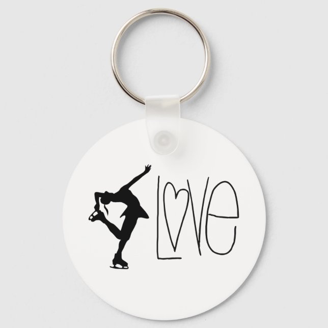 Porte-clés porte - clé "Love Figure Patinage" (Recto)