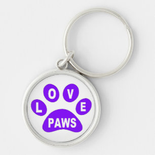 Porte-clés Porte - clé Love Paws on Paws Purple