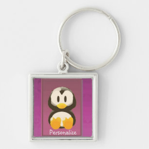 Porte-clés Porte - clé magenta de pingouin