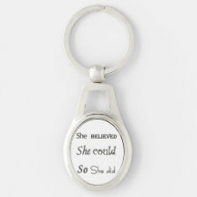 Porte - clé métallique Affirmation positive Filles