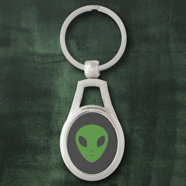 Porte-clés Porte - clé métallique Alien vert (Green Alien Keychain)