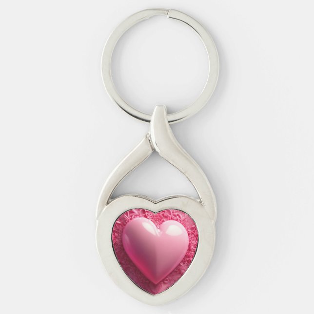 Porte-clés Porte - clé métallique en forme de coeur (Devant)