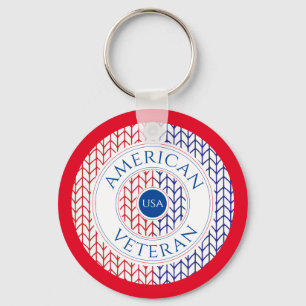 Porte-clés PORTE - CLÉ métallique ronde VETERAN AMÉRICAIN / R
